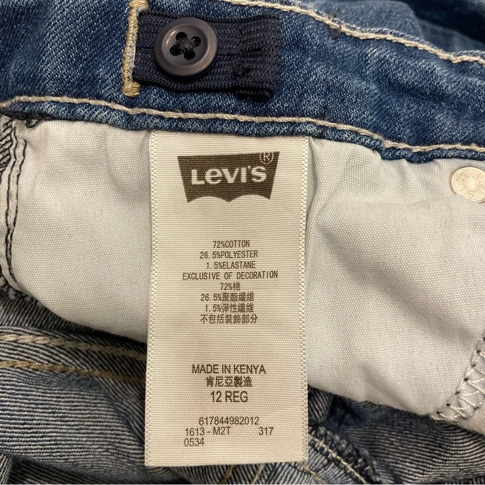 Girls Size 12 Levi’s 711 Skinny Red Tab Blue Jeans